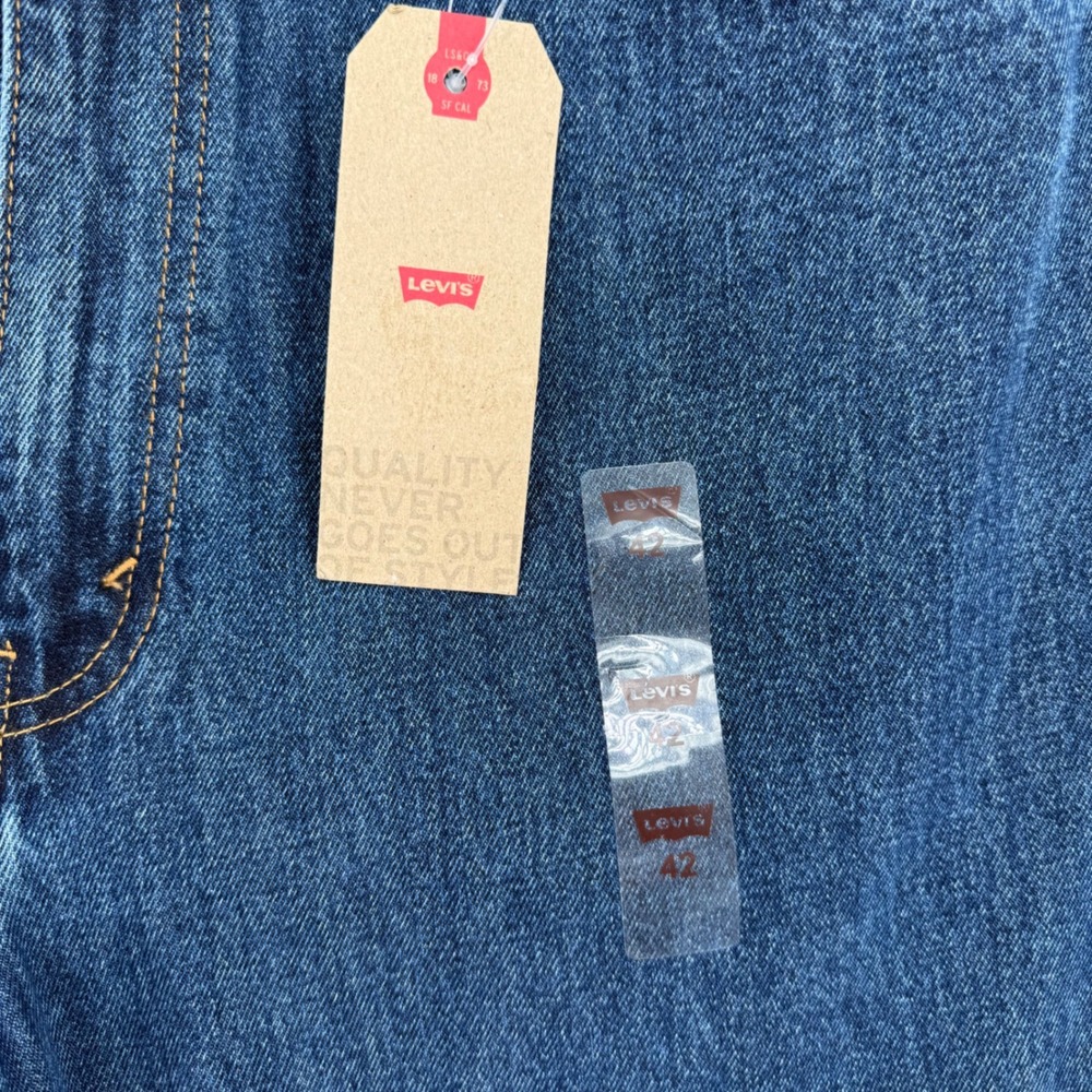 Levis 513 Slim Straight Blue Jeans Mens Medium Wash Denim Men's Size 42 - Picture 5 of 14